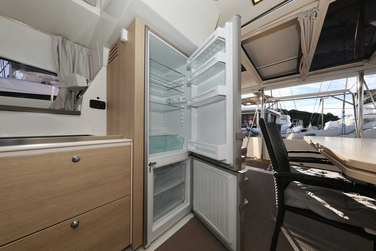 Galley of Indigo Star, a Bali 4.0 catamaran at Općina Rogoznica, Croatia