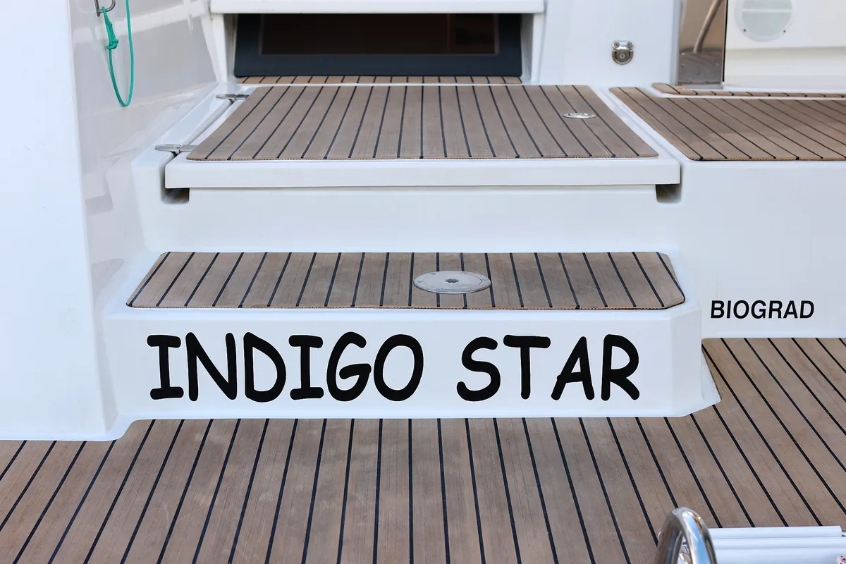 Exterior view of Indigo Star, a Bali 4.0 catamaran at Općina Rogoznica, Croatia