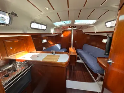 Galley of Cassiopea, a Beneteau Oceanis 323 sailboat at Punta Ala, Italy