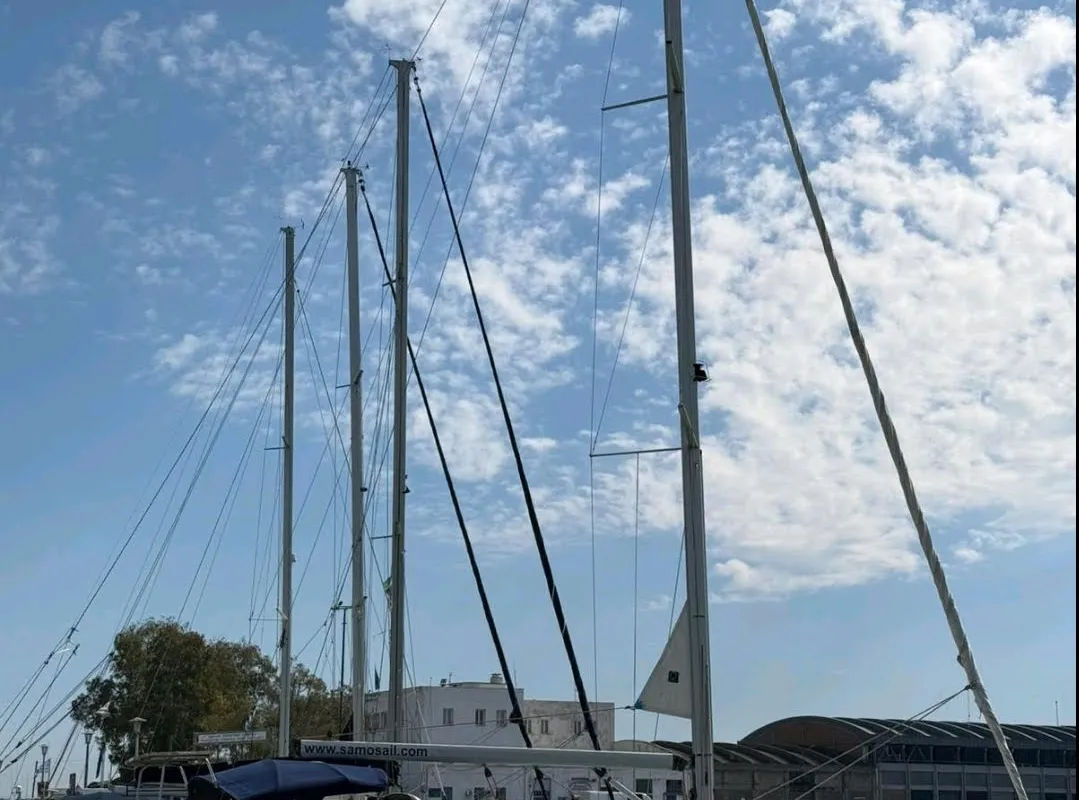 Exterior view of FREYA, a Jeanneau Sun Odyssey 42DS sailboat at Volos, Greece