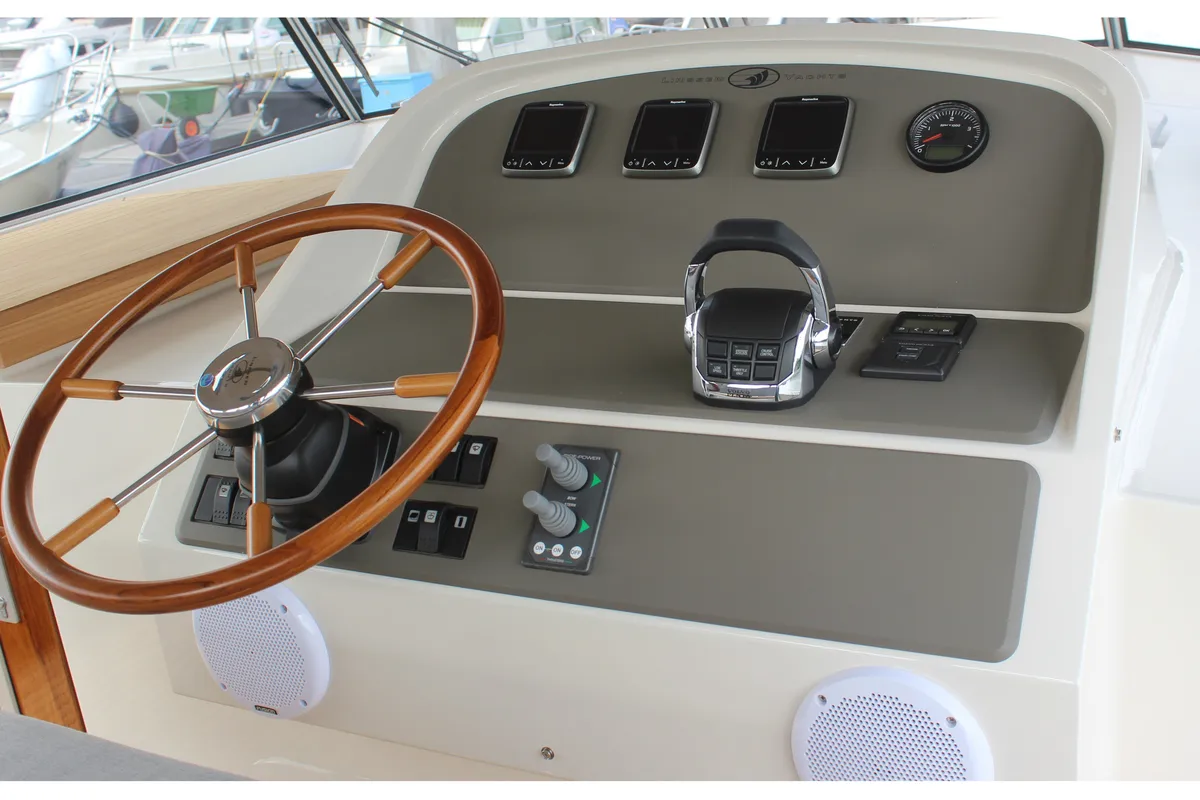 Cockpit of Katharina, a Linssen Grand Sturdy 40.9 AC motor yacht at Kinrooi, Belgium