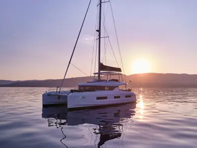 AZUL, a Lagoon 55 catamaran at Corfu, Greece