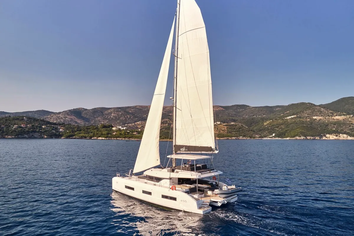 AZUL, a Lagoon 55 catamaran at Corfu, Greece