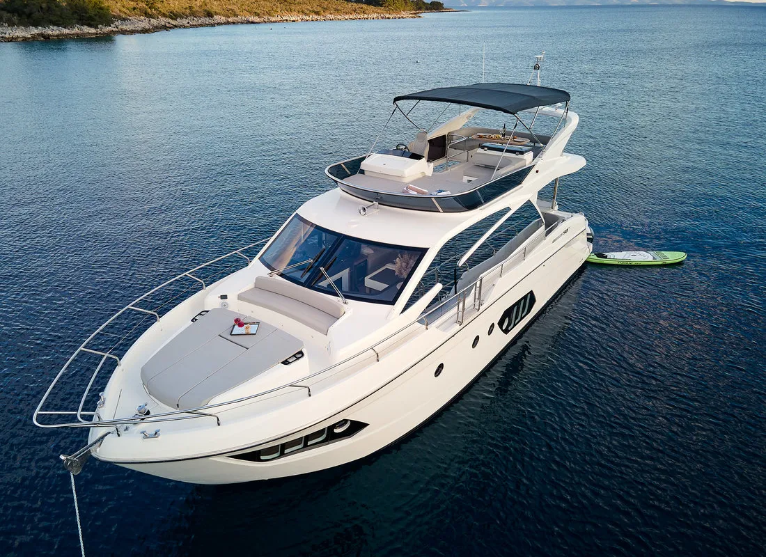 Exterior view of Viva La Vida, a Absolute 50 Fly motor yacht at Podstrana - Miljevac, Croatia