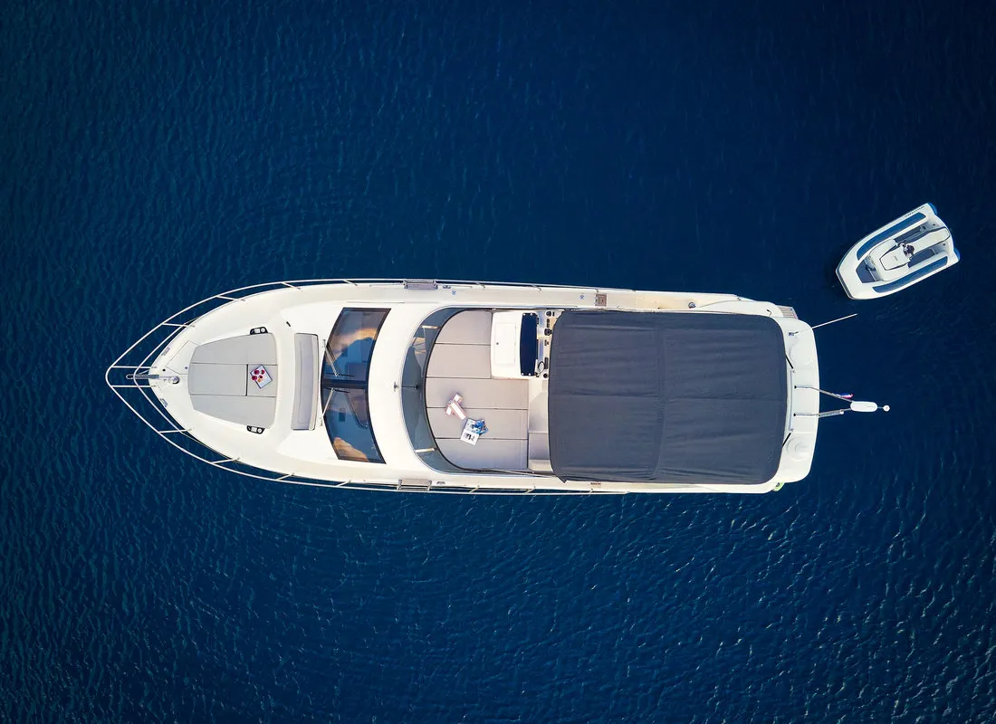 Exterior view of Viva La Vida, a Absolute 50 Fly motor yacht at Podstrana - Miljevac, Croatia