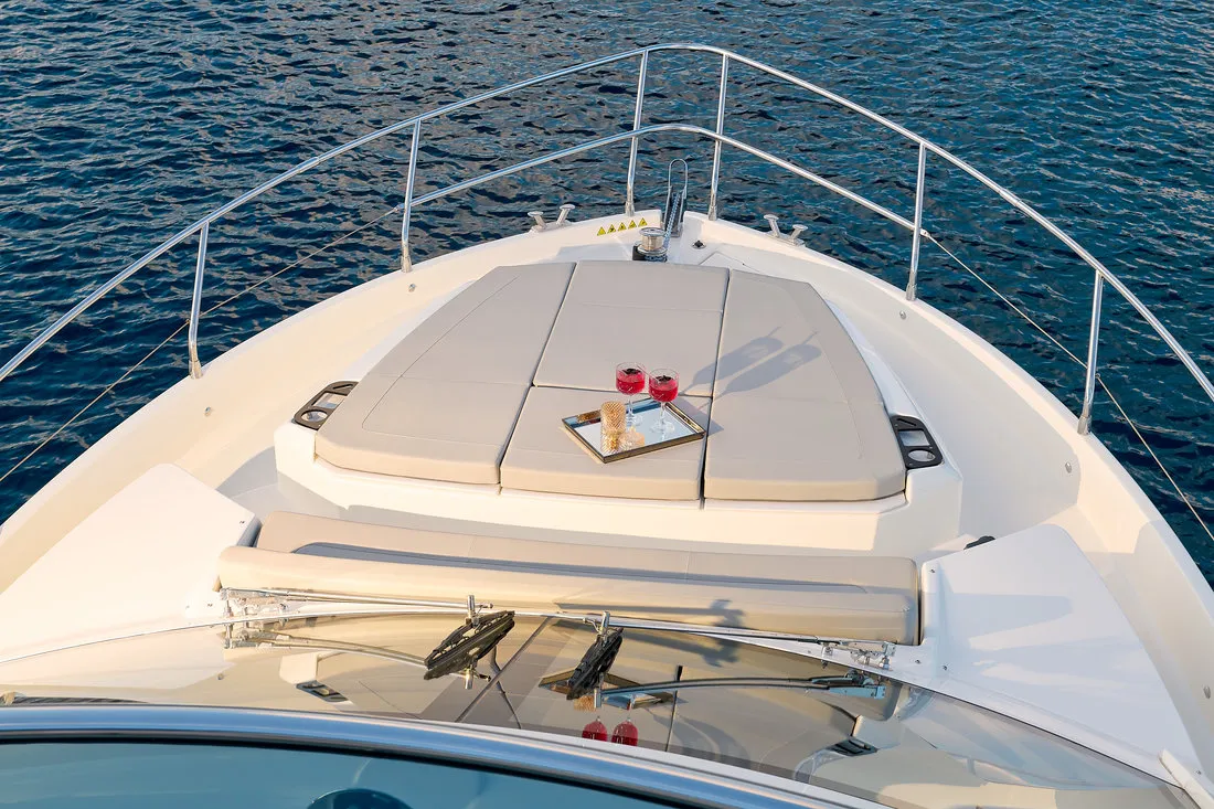Deck of Viva La Vida, a Absolute 50 Fly motor yacht at Podstrana - Miljevac, Croatia