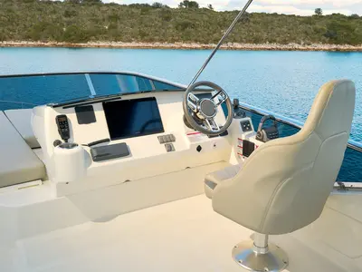 Cockpit of Viva La Vida, a Absolute 50 Fly motor yacht at Podstrana - Miljevac, Croatia