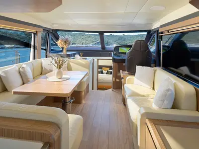 Salon of Viva La Vida, a Absolute 50 Fly motor yacht at Podstrana - Miljevac, Croatia