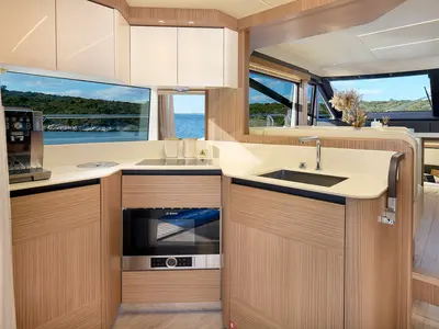 Galley of Viva La Vida, a Absolute 50 Fly motor yacht at Podstrana - Miljevac, Croatia