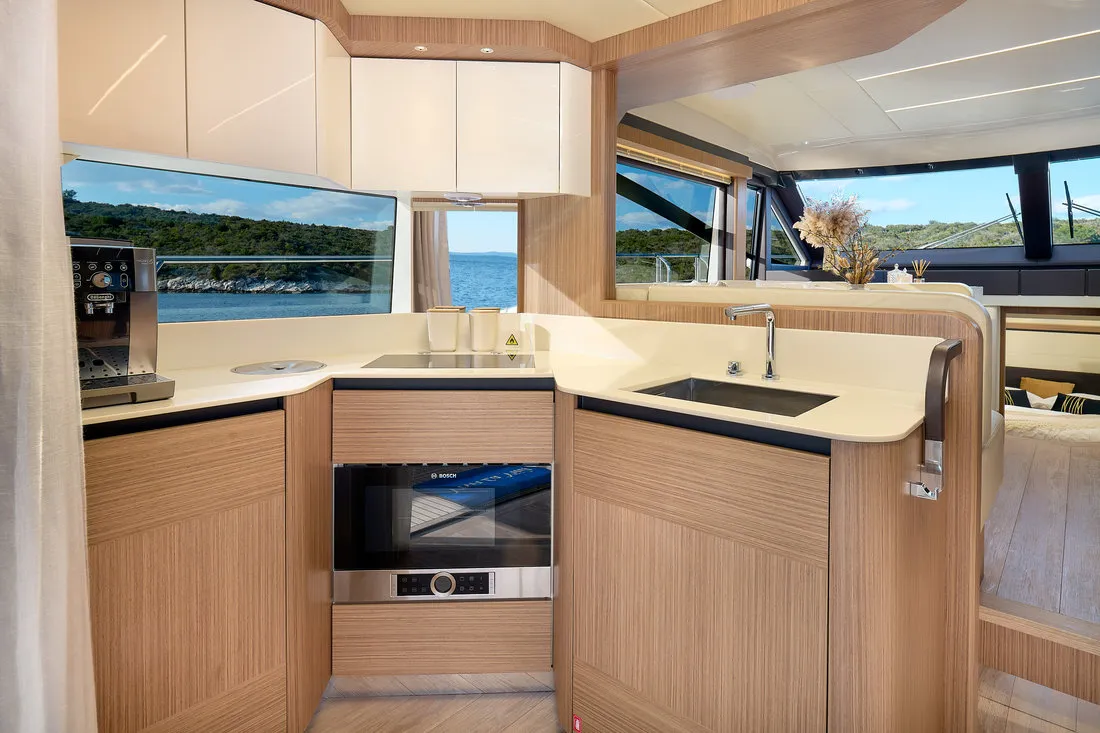Galley of Viva La Vida, a Absolute 50 Fly motor yacht at Podstrana - Miljevac, Croatia