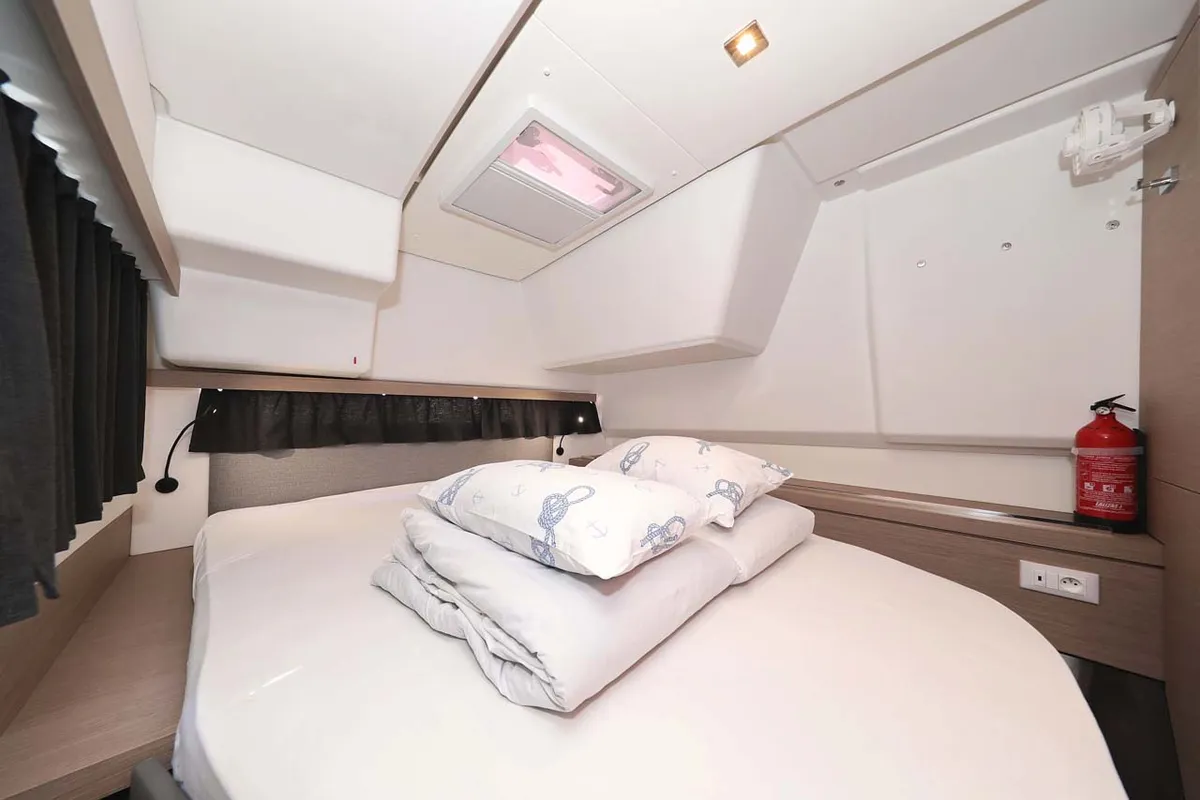 Cabin on Canopus, a Fountaine Pajot Lucia 40 catamaran at Murter, Croatia