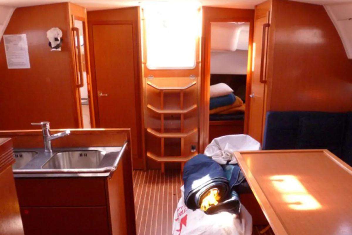 Galley of Sissi, a Bavaria 51 Cruiser sailboat at Kontokali, Greece