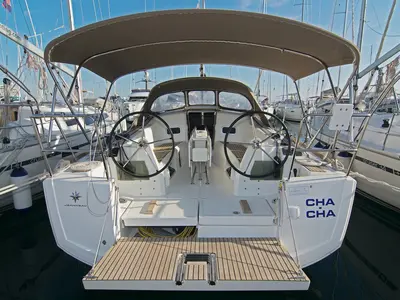 Cha - Cha, a Jeanneau Sun Odyssey 349 sailboat at Split, Croatia