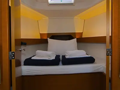 Cabin on Cha - Cha, a Jeanneau Sun Odyssey 349 sailboat at Split, Croatia