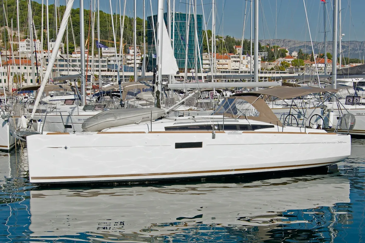 Cha - Cha, a Jeanneau Sun Odyssey 349 sailboat at Split, Croatia