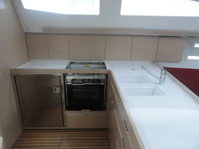 Galley of Reina, a Elan 444 Impression sailboat at Grad Pula, Croatia
