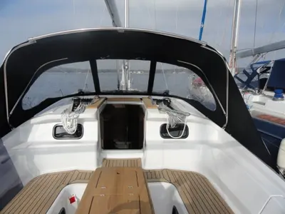 Deck of Reina, a Elan 444 Impression sailboat at Grad Pula, Croatia