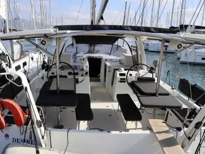 DESIRE, a Jeanneau Sun Loft 47 sailboat at Parikia, Greece