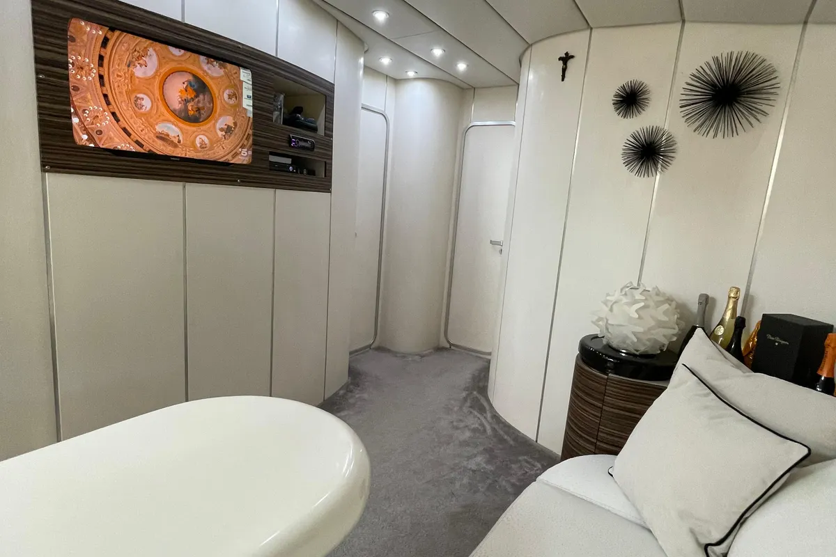 Salon of Premium, a Gulet Mangusta 65 motor yacht at Salerno, Italy