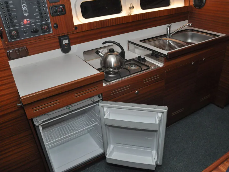 Galley of Nautika 1000, a Delphia Yachts Nautika 1000 motorboat at Wilkasy, Poland