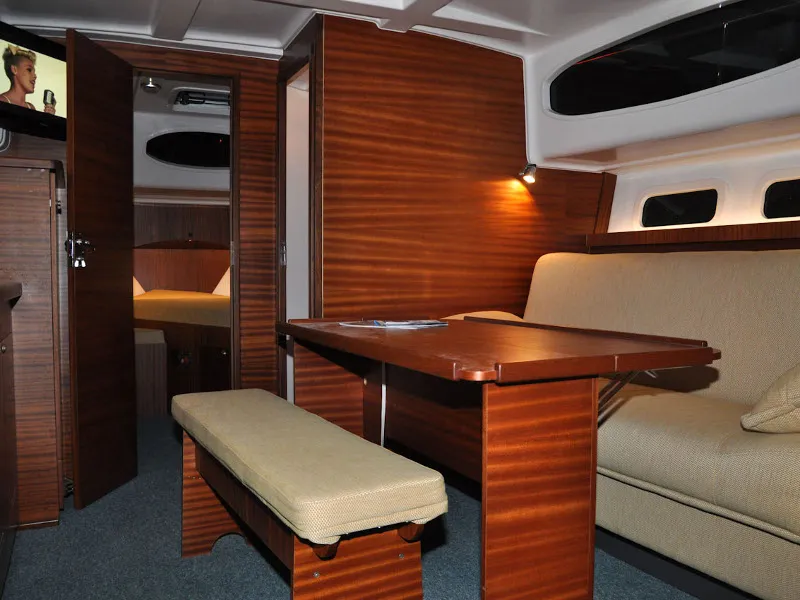 Salon of Nautika 1000, a Delphia Yachts Nautika 1000 motorboat at Wilkasy, Poland