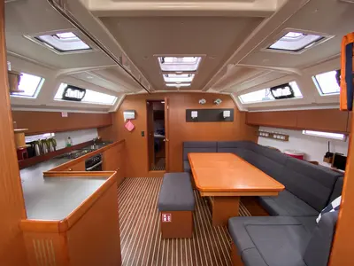 Salon of Bella Donna, a Bavaria Cruiser 46 sailboat at Lelystad, Netherlands