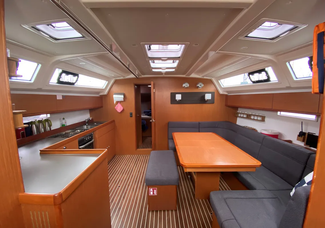 Salon of Bella Donna, a Bavaria Cruiser 46 sailboat at Lelystad, Netherlands