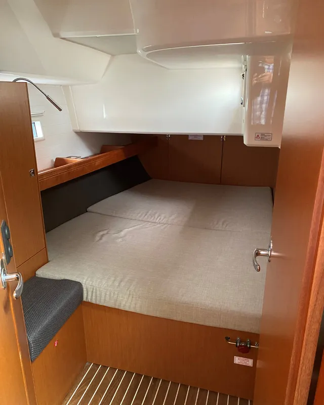 Cabin on Bella Donna, a Bavaria Cruiser 46 sailboat at Lelystad, Netherlands