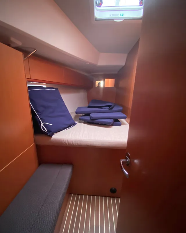Cabin on Bella Donna, a Bavaria Cruiser 46 sailboat at Lelystad, Netherlands