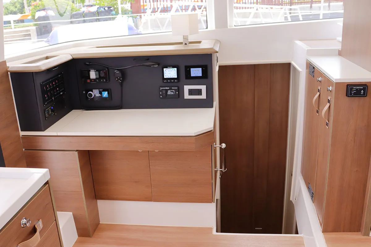 Salon of Sweet Escape BVI, a Bali 4.2 catamaran at Road Town, British Virgin Islands