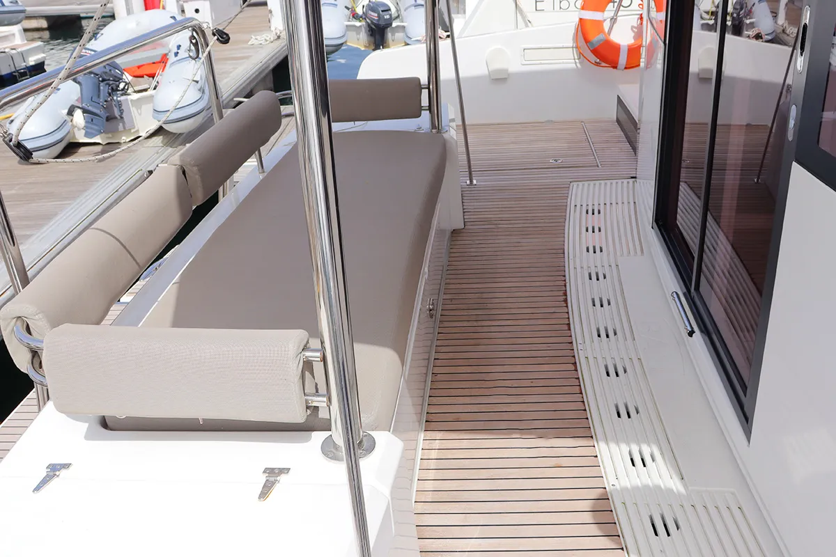 Deck of Sweet Escape BVI, a Bali 4.2 catamaran at Road Town, British Virgin Islands