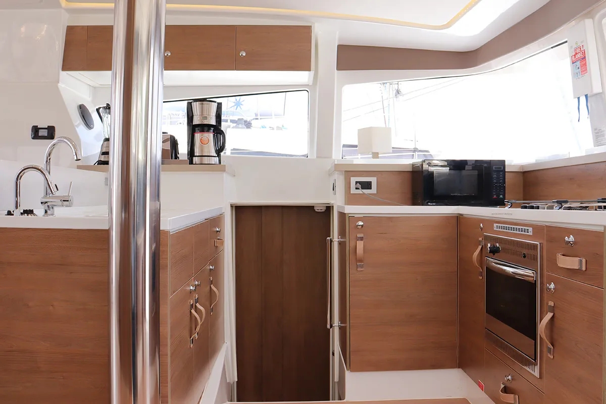 Galley of Sweet Escape BVI, a Bali 4.2 catamaran at Road Town, British Virgin Islands
