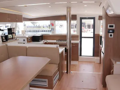 Salon of Sweet Escape BVI, a Bali 4.2 catamaran at Road Town, British Virgin Islands