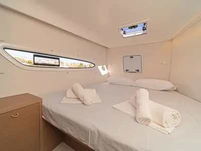 Cabin on Phoebe, a Excess 14 catamaran at Preveza, Greece
