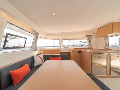 Salon of Phoebe, a Excess 14 catamaran at Preveza, Greece