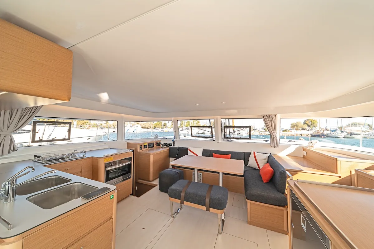 Galley of Phoebe, a Excess 14 catamaran at Preveza, Greece
