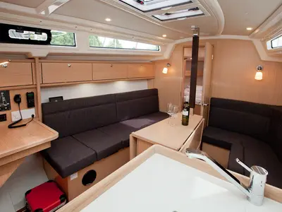 Galley of Aston, a Bavaria Cruiser 34 Style sailboat at Zadar, Croatia