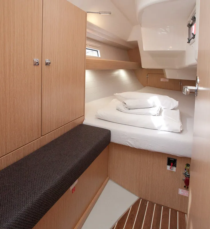 Salon of Aston, a Bavaria Cruiser 34 Style sailboat at Zadar, Croatia