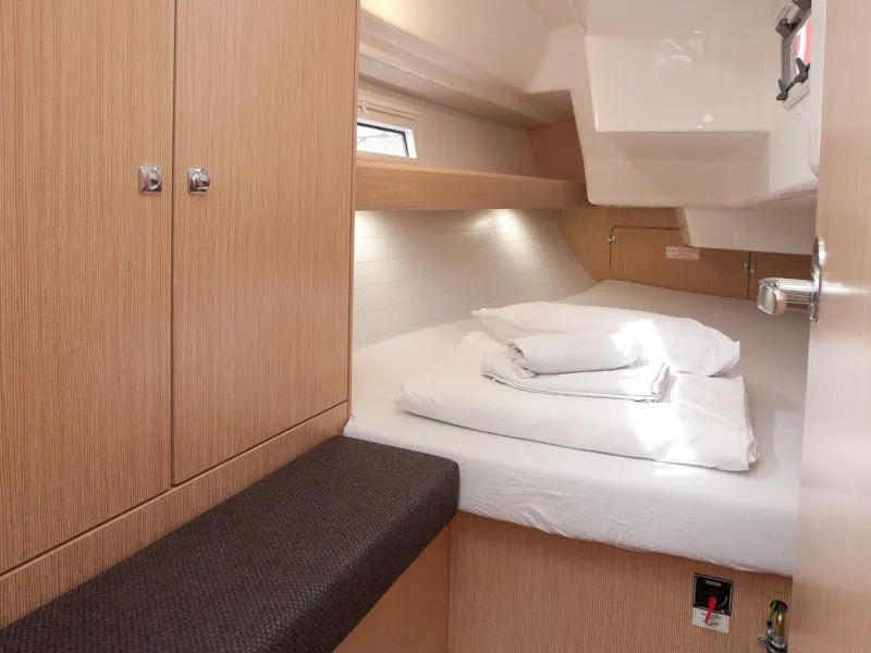 Cabin on Aston, a Bavaria Cruiser 34 Style sailboat at Zadar, Croatia