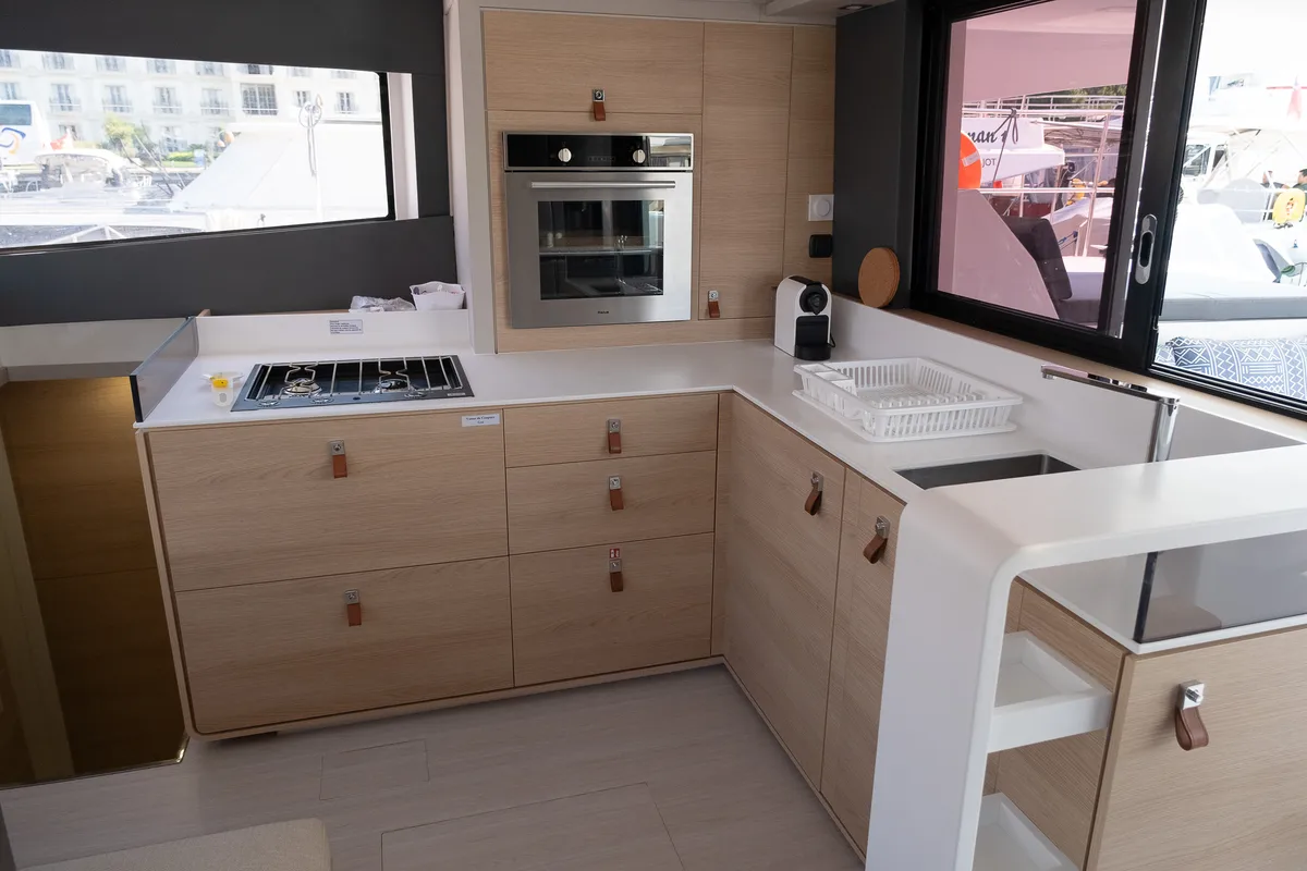 Galley of Aura, a Aventura 45 catamaran at Fethiye, Turkey