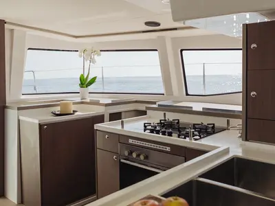 Galley of Bali 4.8 - 6 cab., a catamaran at Agios Stefanos, Greece