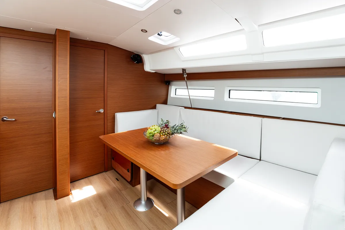 Cabin on Pnoe, a Jeanneau Sun Odyssey 490 sailboat at Sithonia Municipal Unit, Greece