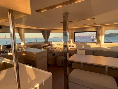 Salon of M & M, a Lagoon 46 catamaran at Grimaud, France