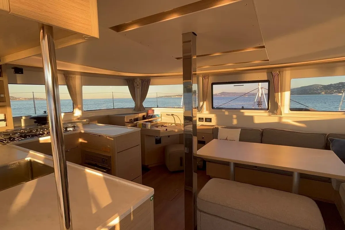 Salon of M & M, a Lagoon 46 catamaran at Grimaud, France