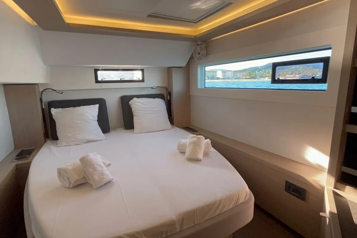 Cabin on M & M, a Lagoon 46 catamaran at Grimaud, France