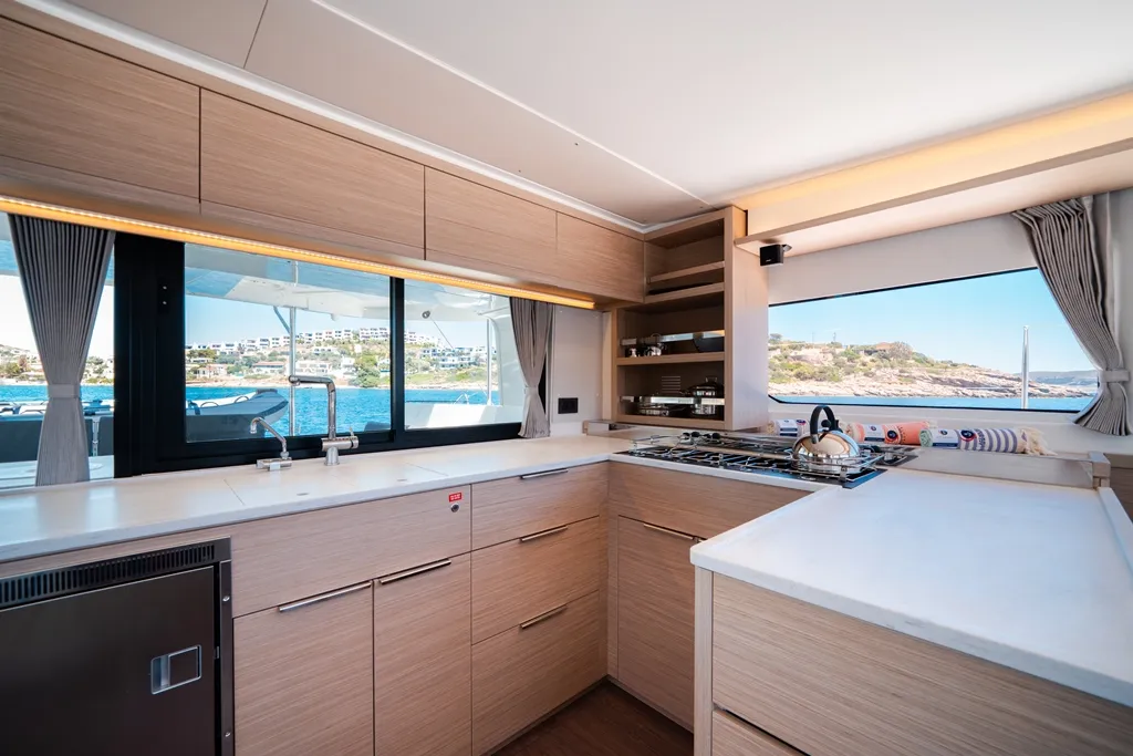 Celena I, a Lagoon 46 catamaran at Skiathos, Greece