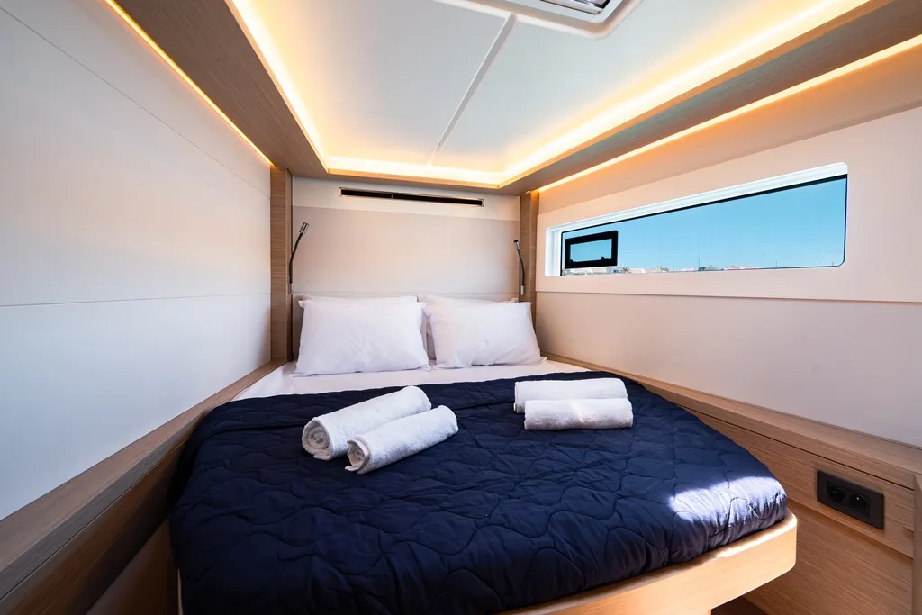 Celena I, a Lagoon 46 catamaran at Skiathos, Greece
