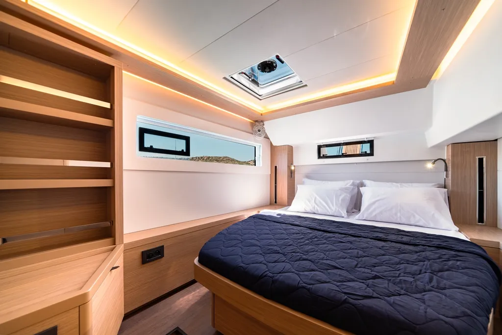 Celena I, a Lagoon 46 catamaran at Skiathos, Greece