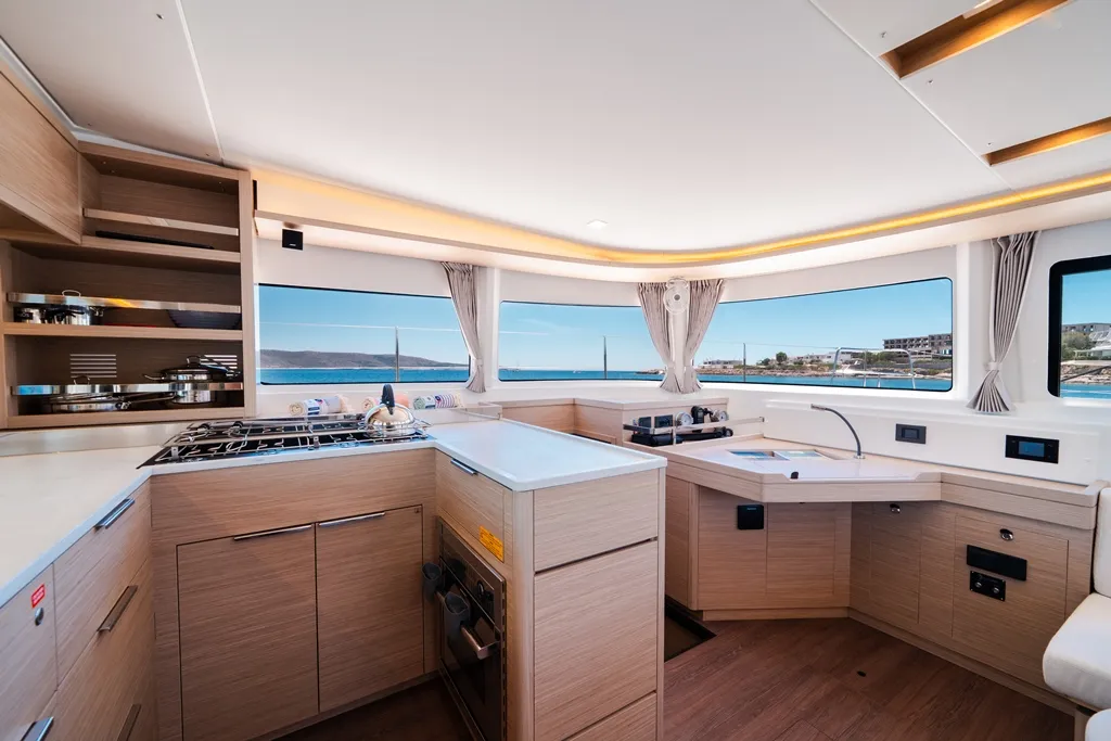 Celena I, a Lagoon 46 catamaran at Skiathos, Greece