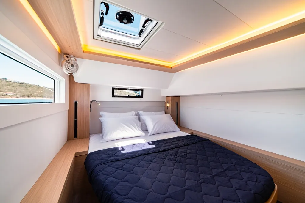 Celena I, a Lagoon 46 catamaran at Skiathos, Greece